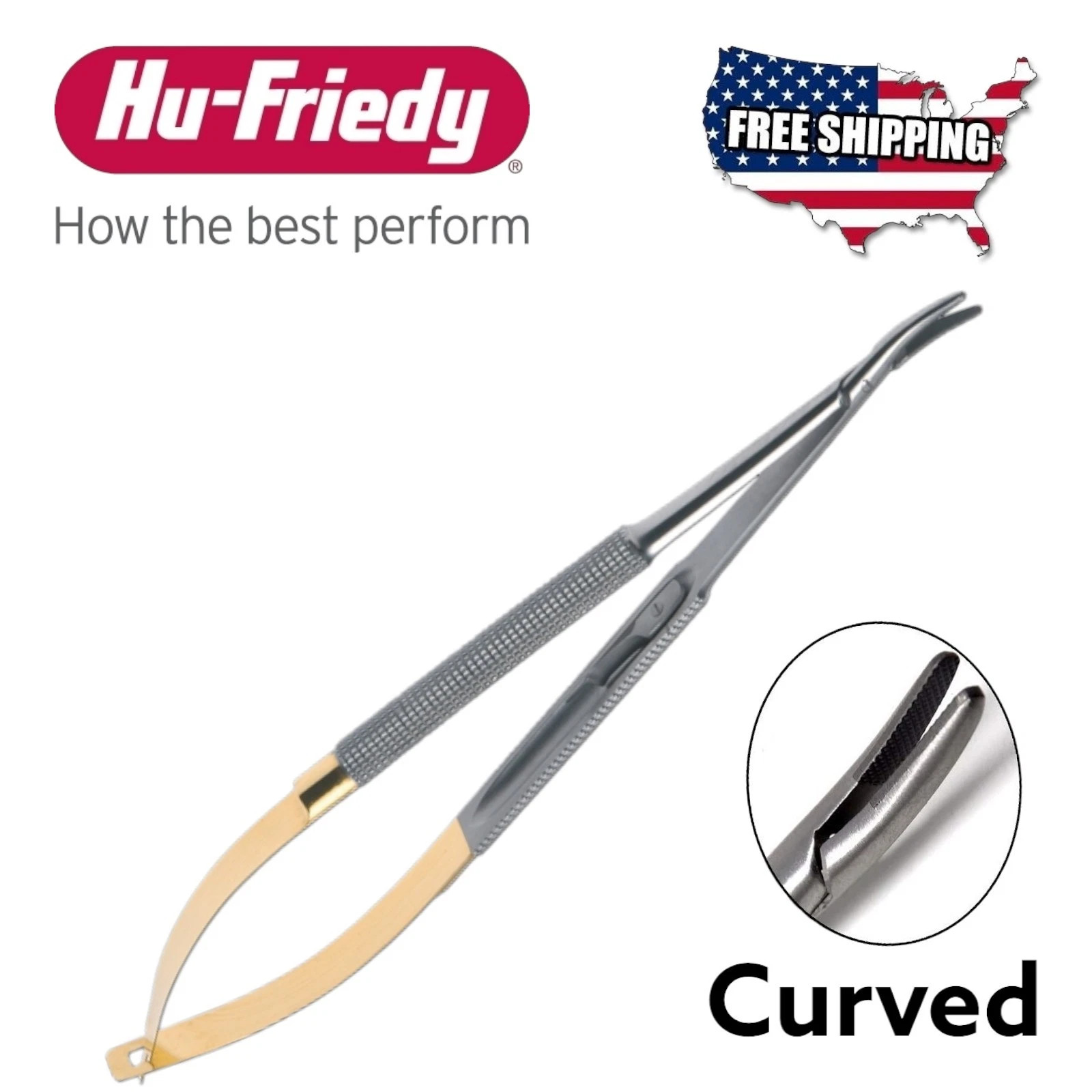 Hu-Friedy Curved Castroviejo Perma Sharp ® Needle Holder, 18 cm (7\