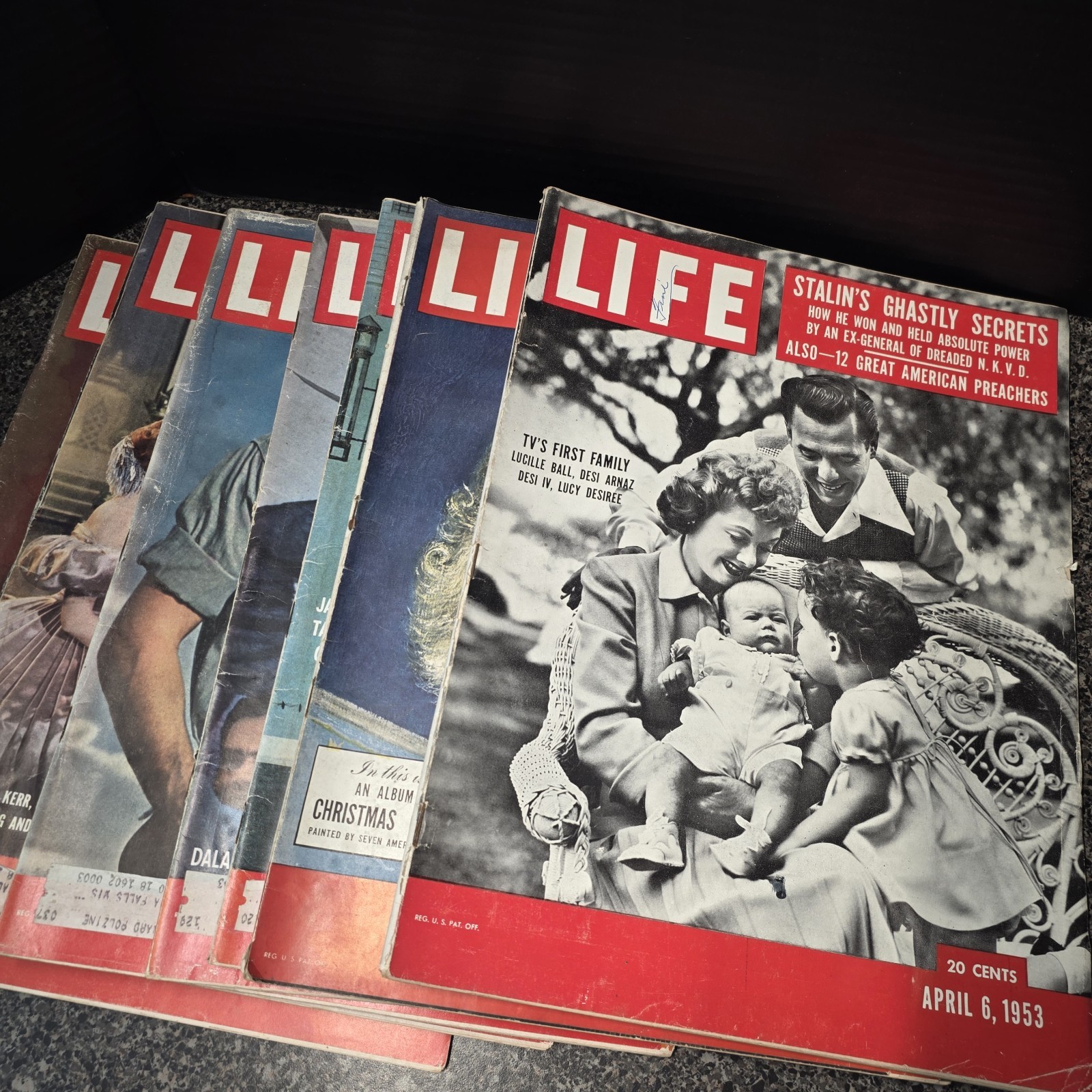 VTG LIFE Magazine Lot (8) Lucille Ball Family Audrey Hepburn Grace Kelly 1950s