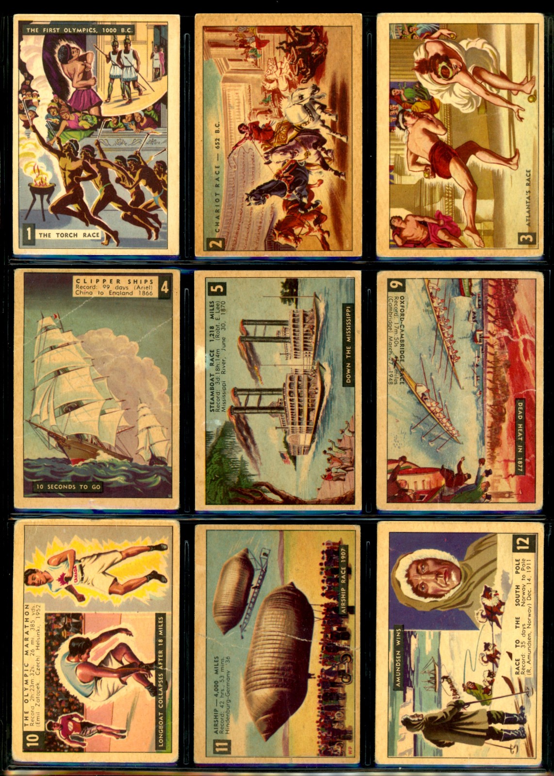 1954 PARKHURST RACE AGAINST TIME NEAR CARD SET 29 of 40 VG-EX-NM