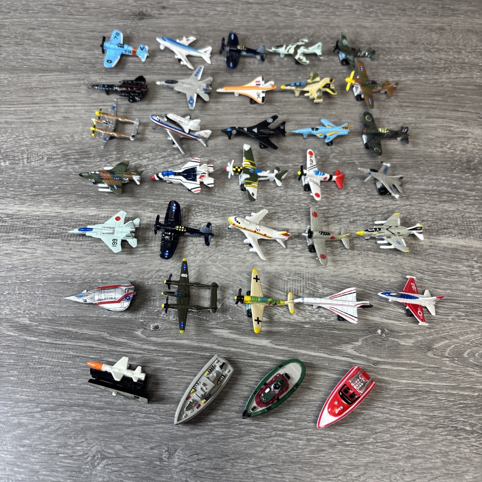 Vintage 1980s Galoob Micro Machines Lot Of 33 Military Aircraft Planes Jets