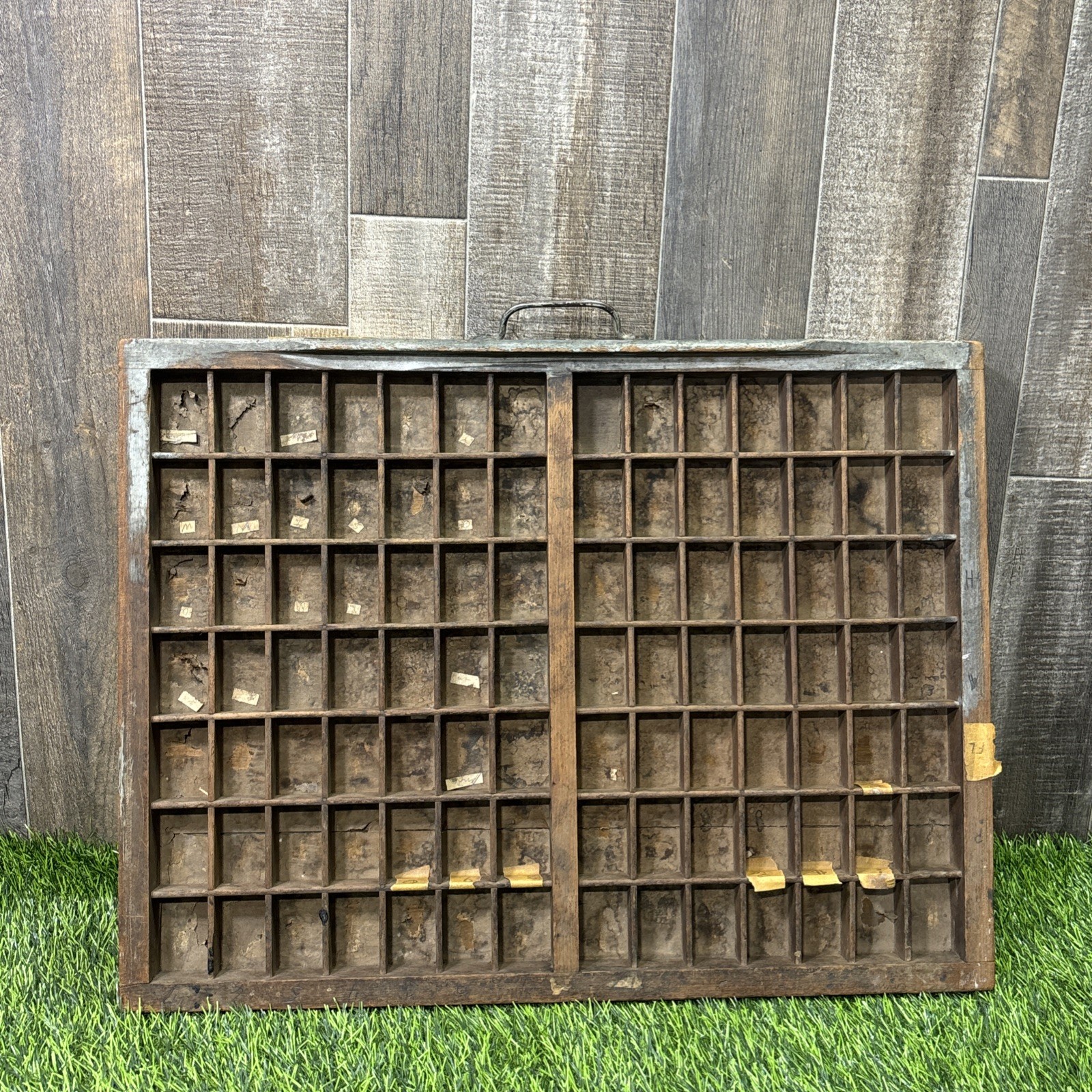 Antique Letterpress Printer Type Case Tray 12 Pt Wood Shadow Box Print Shop