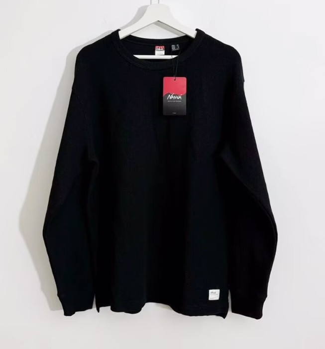 Nanga Waffle Grid Threaded Collar Thick Long Sleeved Shirt