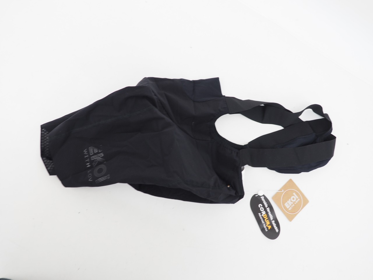 New Ekoi Men\'s Cycling Bib Shorts Size Small Black w/ Chamois Cordura