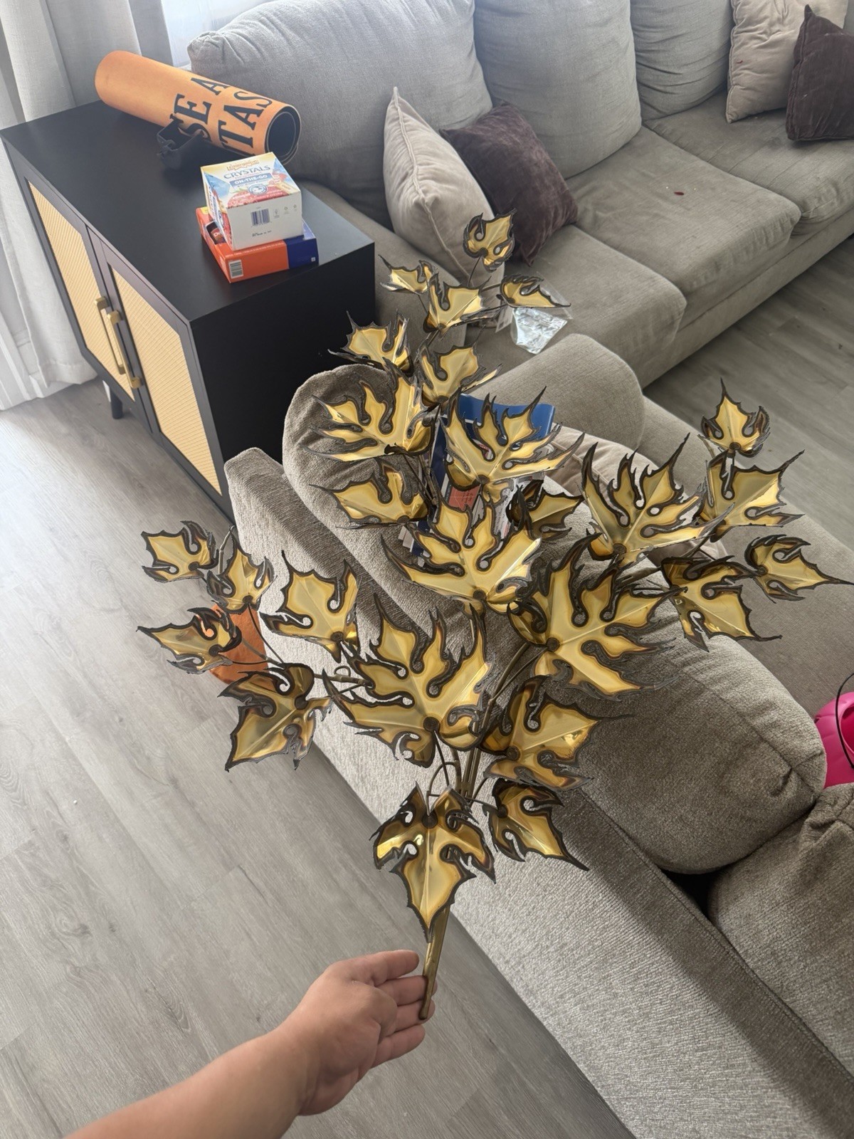 VTG MCM Stunning Maple Leaf Brass Brutalist Sculpture Large Wall Art-Signed VTG MCM Stunning Maple Leaf Brass Brutalist Sculpture Large Wall Art-Signed