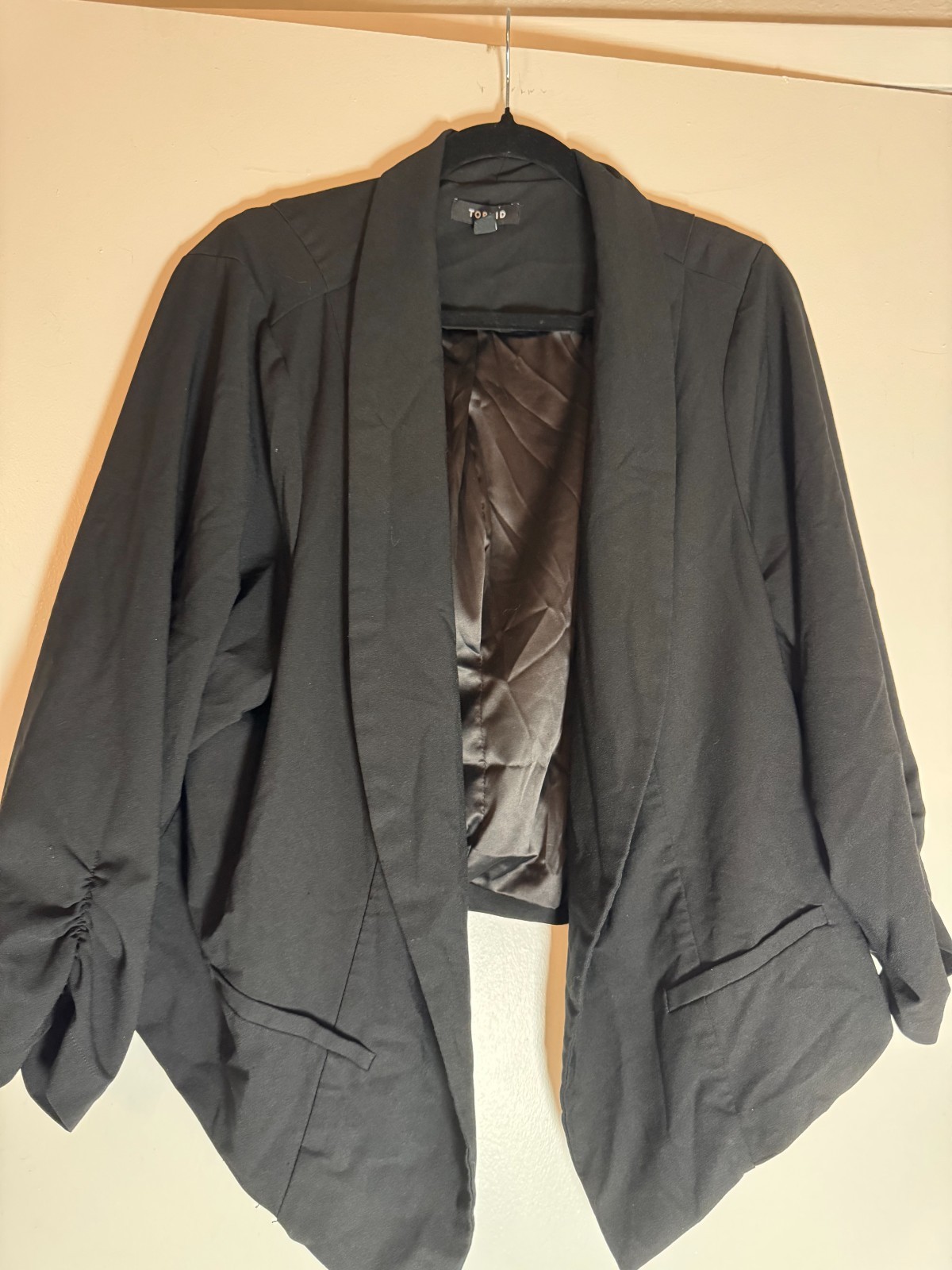 Torrid Studio Luxe Woven Open Front Blazer Crop Jacket Career Stretch Black 4X