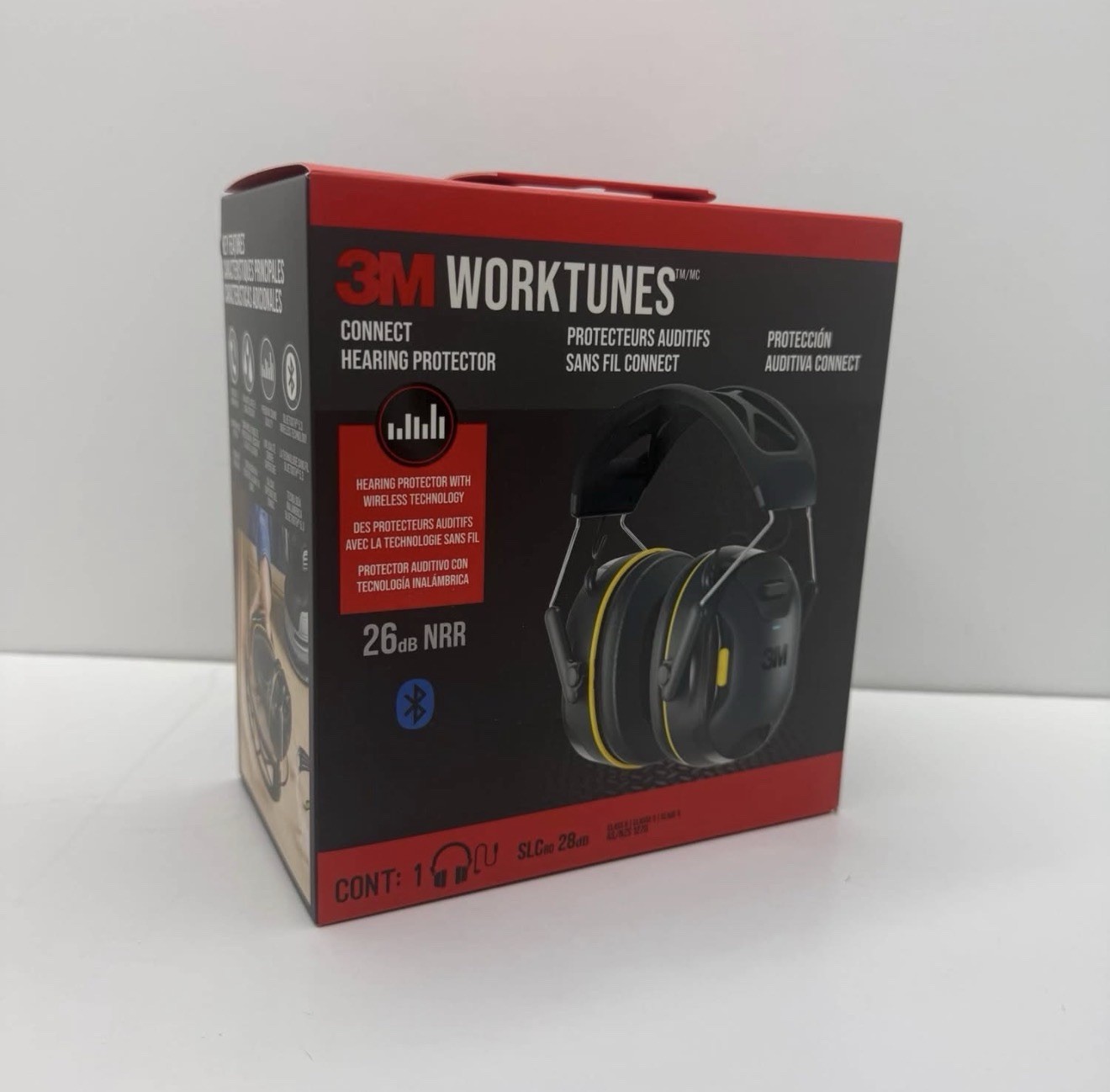 3M WorkTunes Connect Wireless Hearing Protector with Bluetooth Technology, Bl...