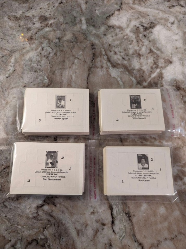 (4) Donruss Leaf puzzles 1989, 90, (2)-Different 91's.  SEALED sets