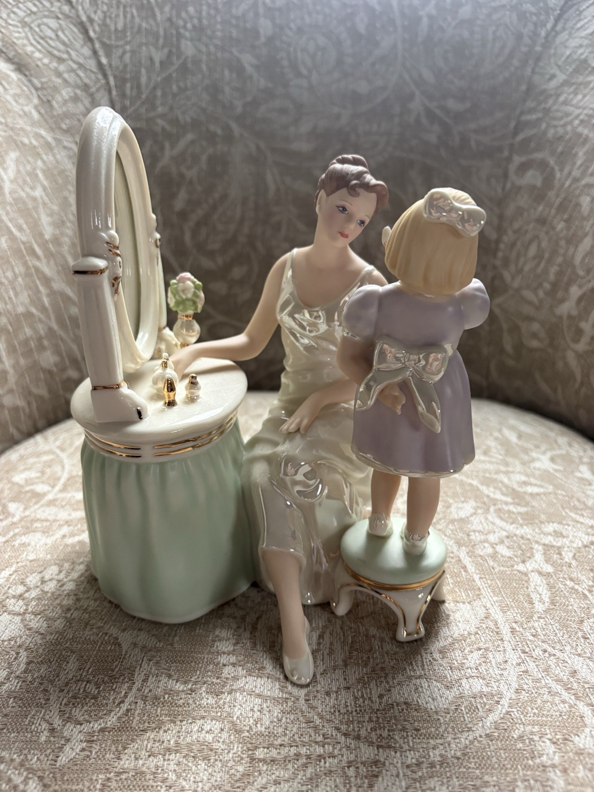 Lenox Mother\'s Make-Up Artist Porcelain Mother & Child Figurine