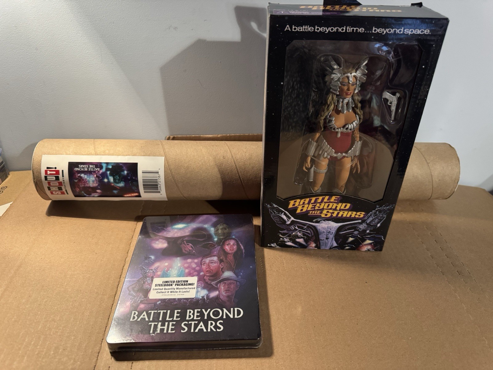 SHOUT Factory BATTLE BEYOND THE STARS Steelbook Poster Neca Figure Lithograph