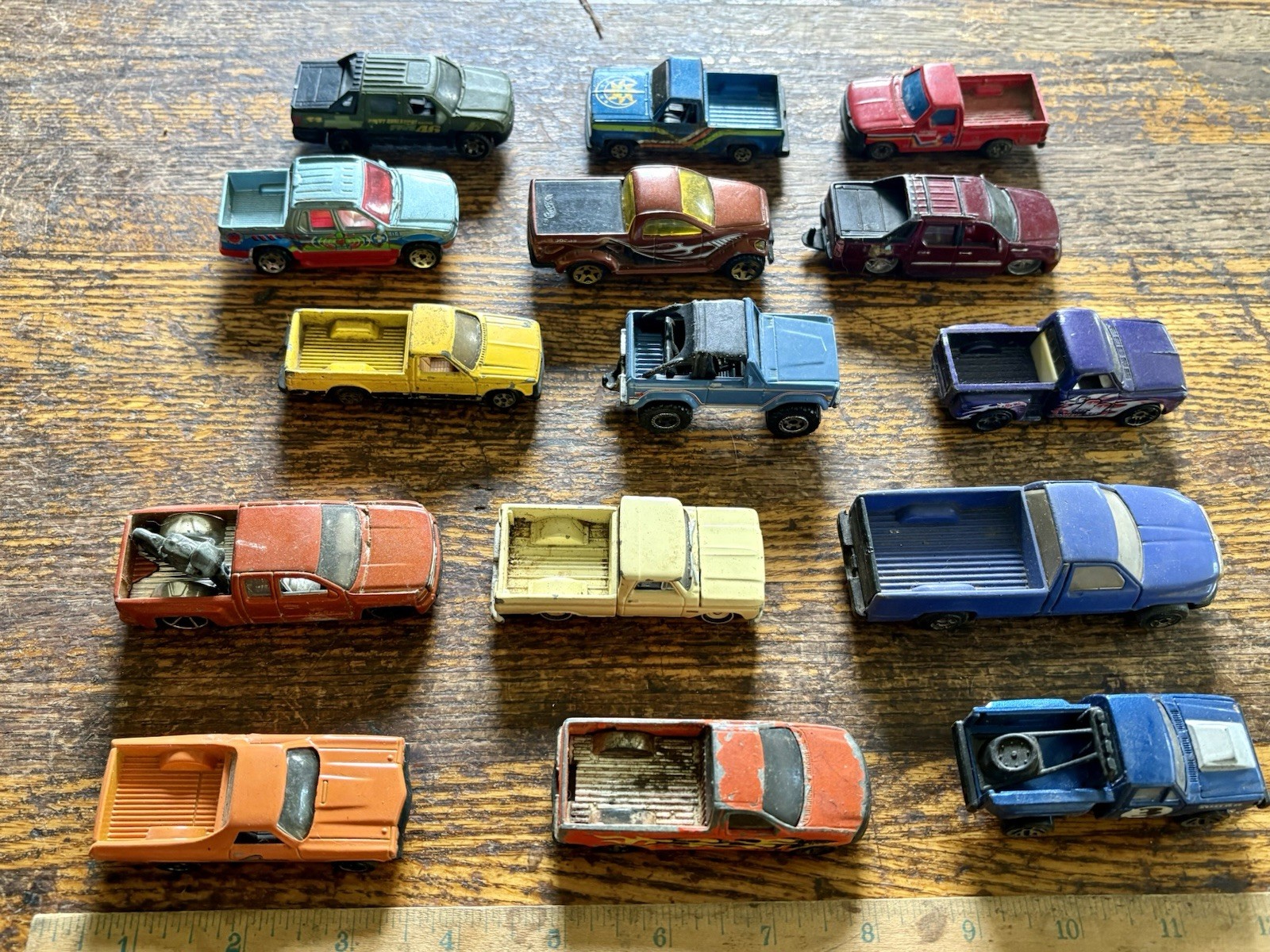 15 Different Vintage Matchbox Hot Wheels  Pickup Trucks