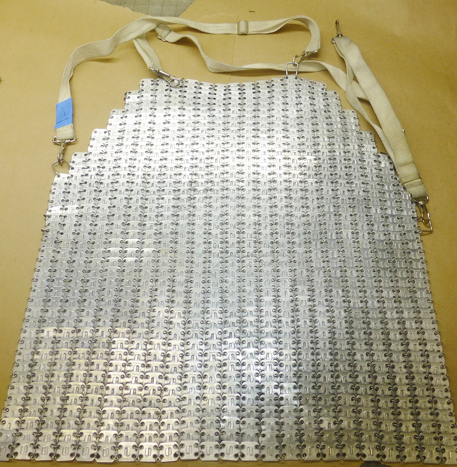 Vtg French Super Lamex Butcher\'s Apron Metal Mesh Chainmail Steampunk 22L x 21w