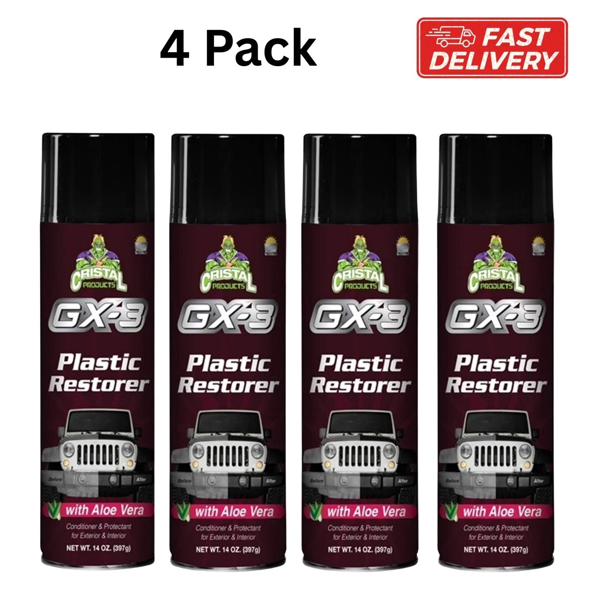 Cristal Products GX-3 Plastic Restorer (4 pack) Cristal Products GX-3 Plastic Restorer (4 pack)