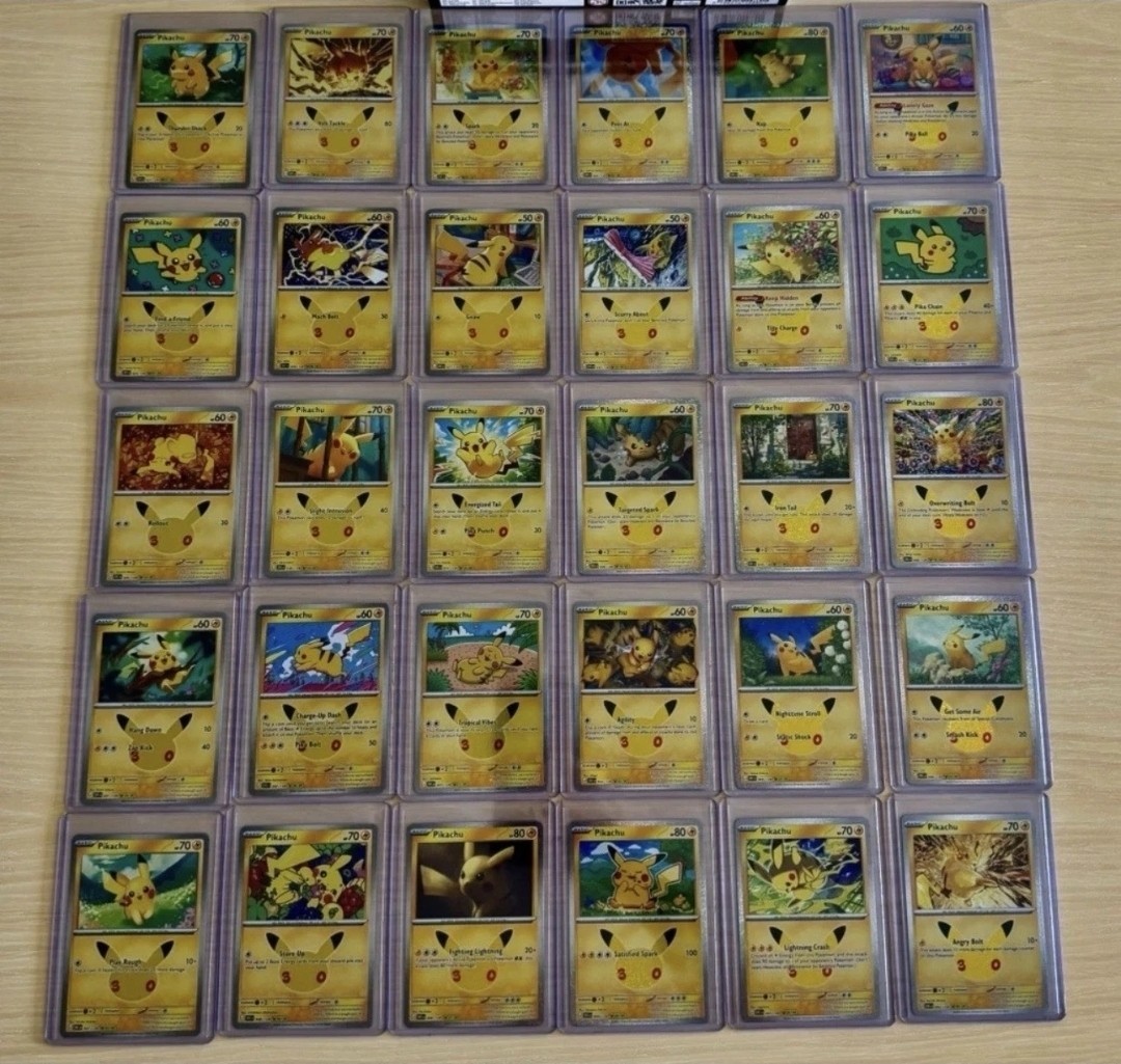 Pikachu 30th Anniversary Celebration Pokemon TCG Pikachu Holo (30 Card Set Full)
