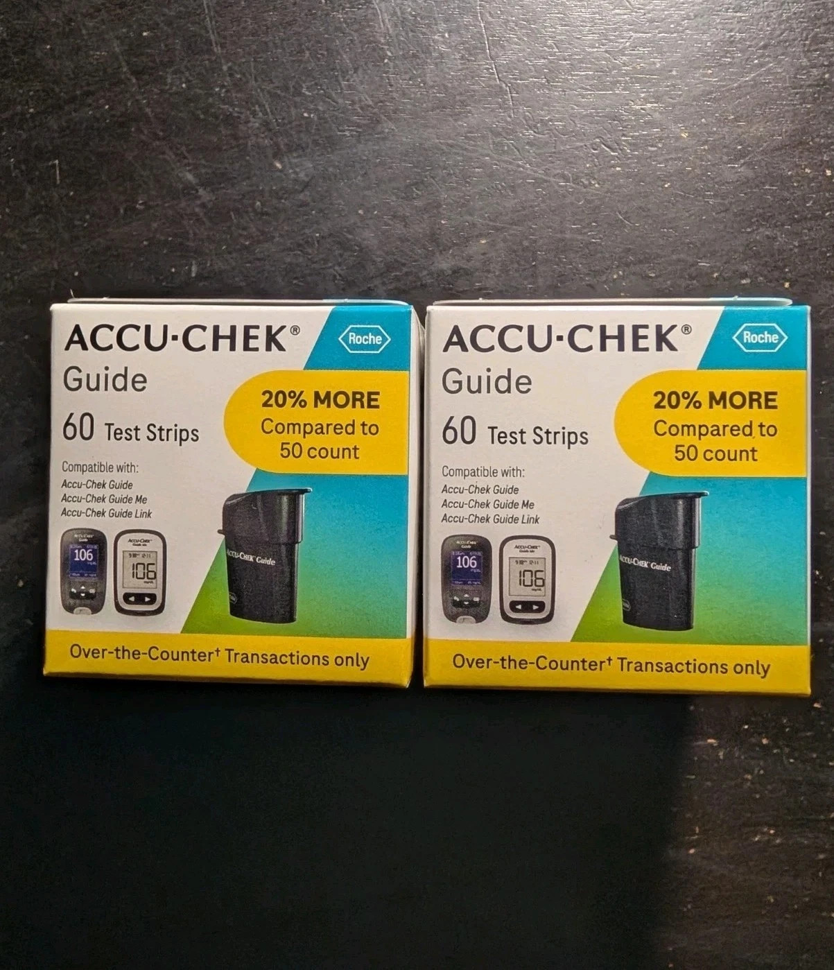 120 Accu-Chek Guide Test Strips (2 Boxes of 60ct) - Exp 9/2027+ 120 Accu-Chek Guide Test Strips (2 Boxes of 60ct) - Exp 9/2027+