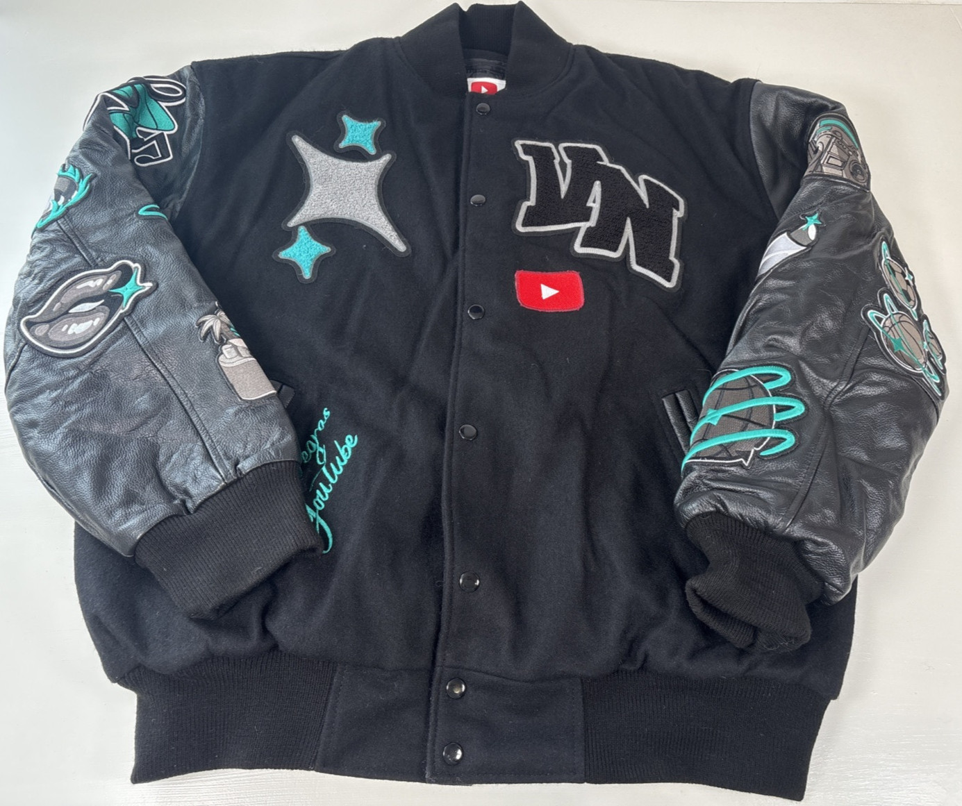 YOUTUBE x Ateyo Letterman YouTube Black Creator Letterman Jacket Size XL