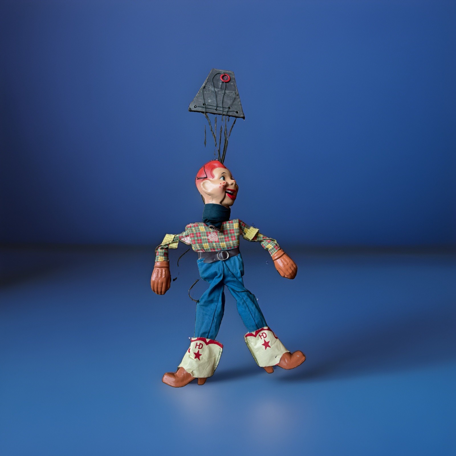 Vintage Howdy Doody Marionette Puppet 1950s Peter Puppet Playthings 16” Cowboy