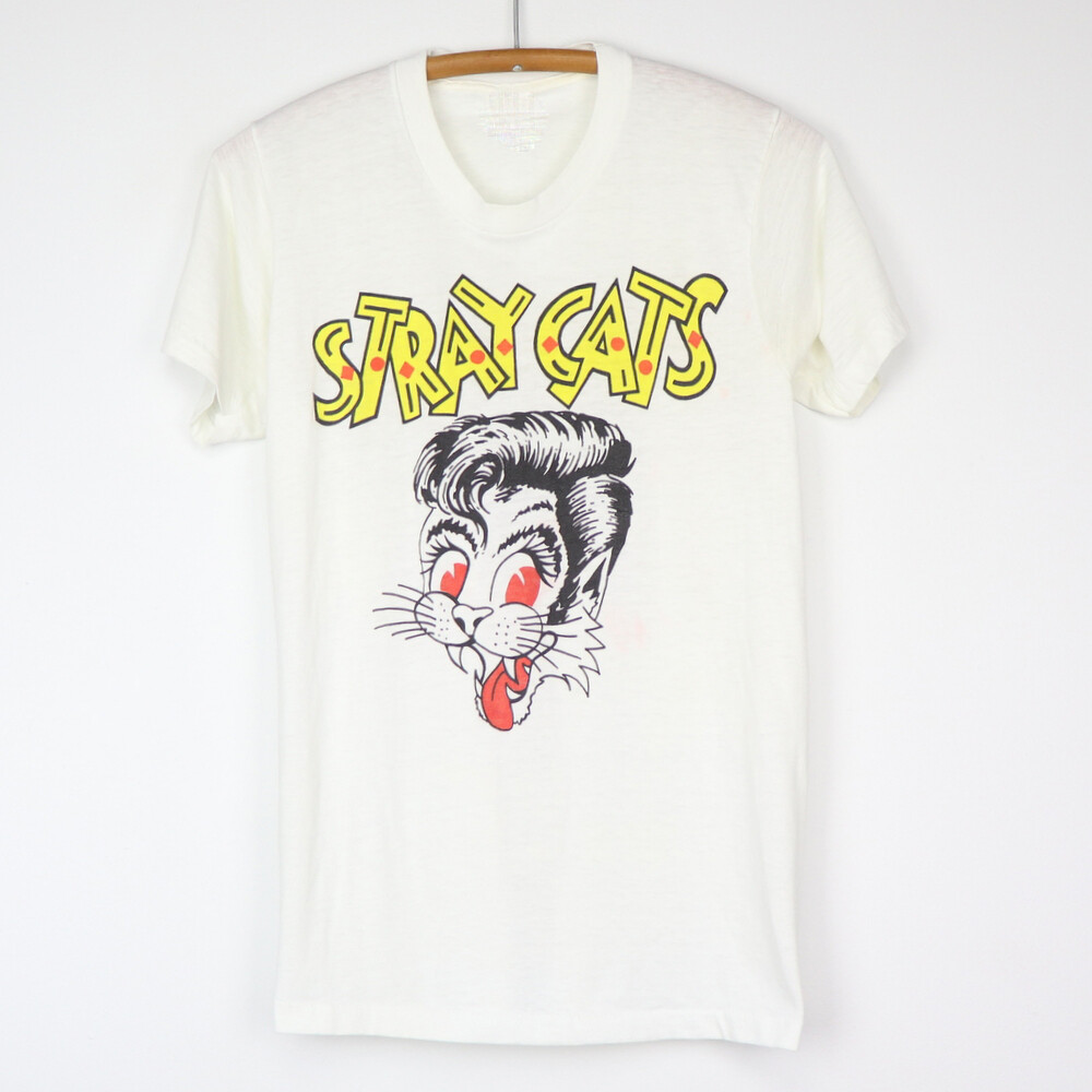 Vintage Stray Cats Gift Family Cotton White All Size Unisex Classic Shirt
