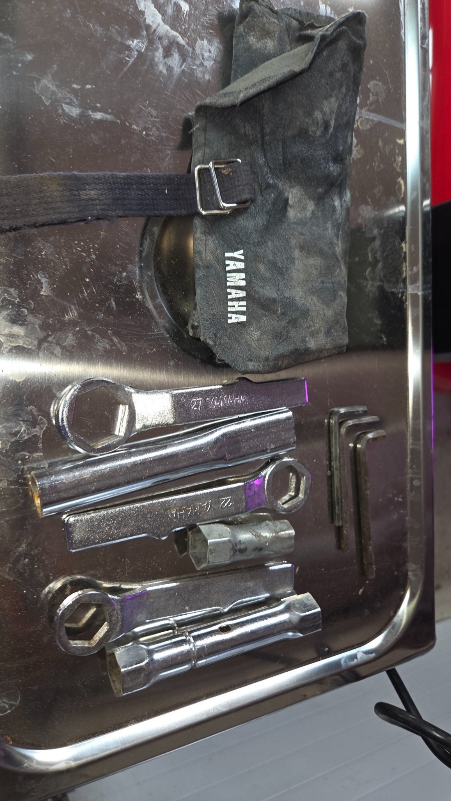 Vintage Yamaha Motorcycle 1970's Tool Kit & Bag Clean tools