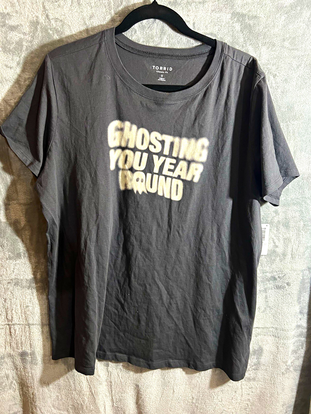 Torrid Women’s L Black Ghosting You Year Round Graphic Crew Neck Tee