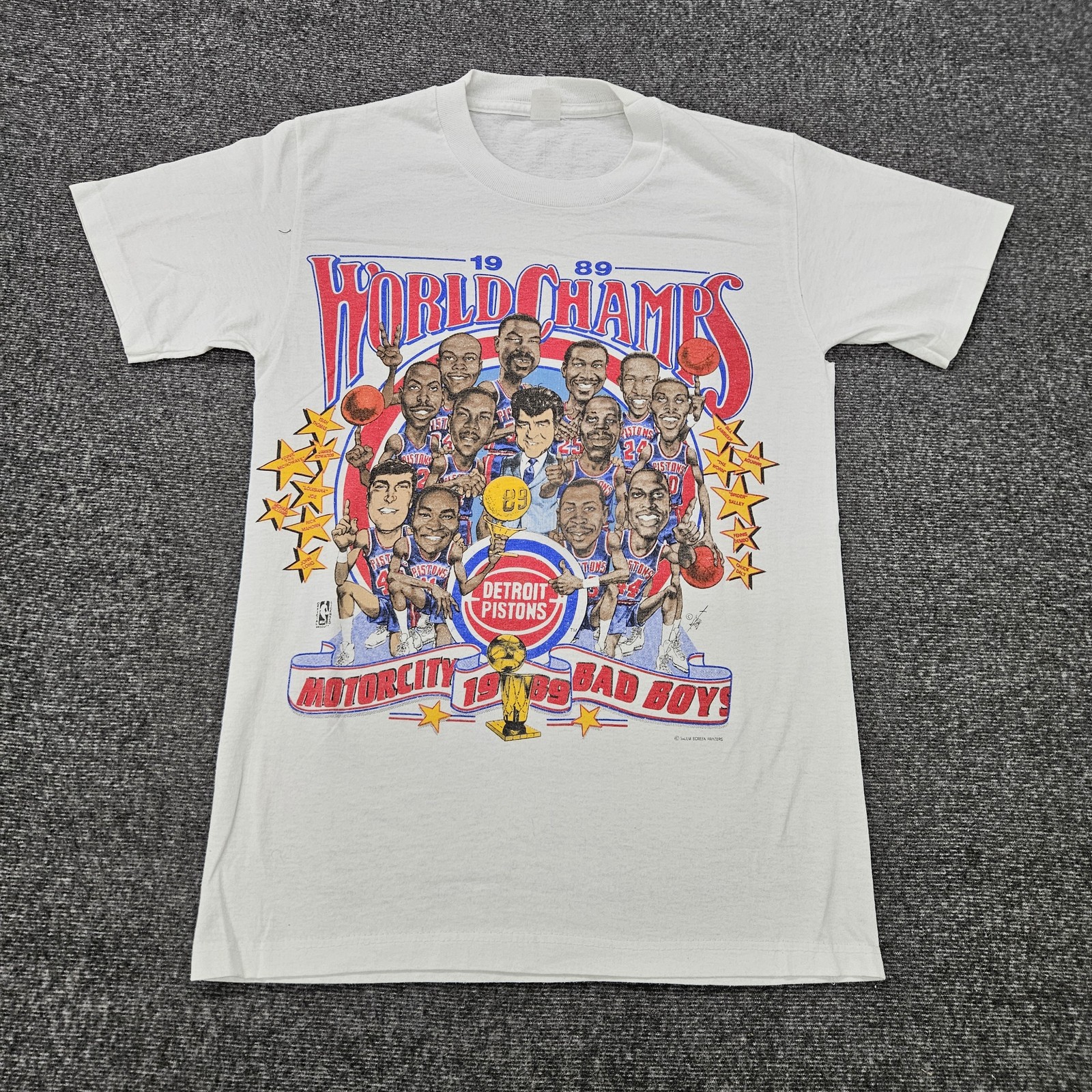 Vintage Detroit Pistons Shirt Mens Small NBA Basketball 1989 Champs Sportswear