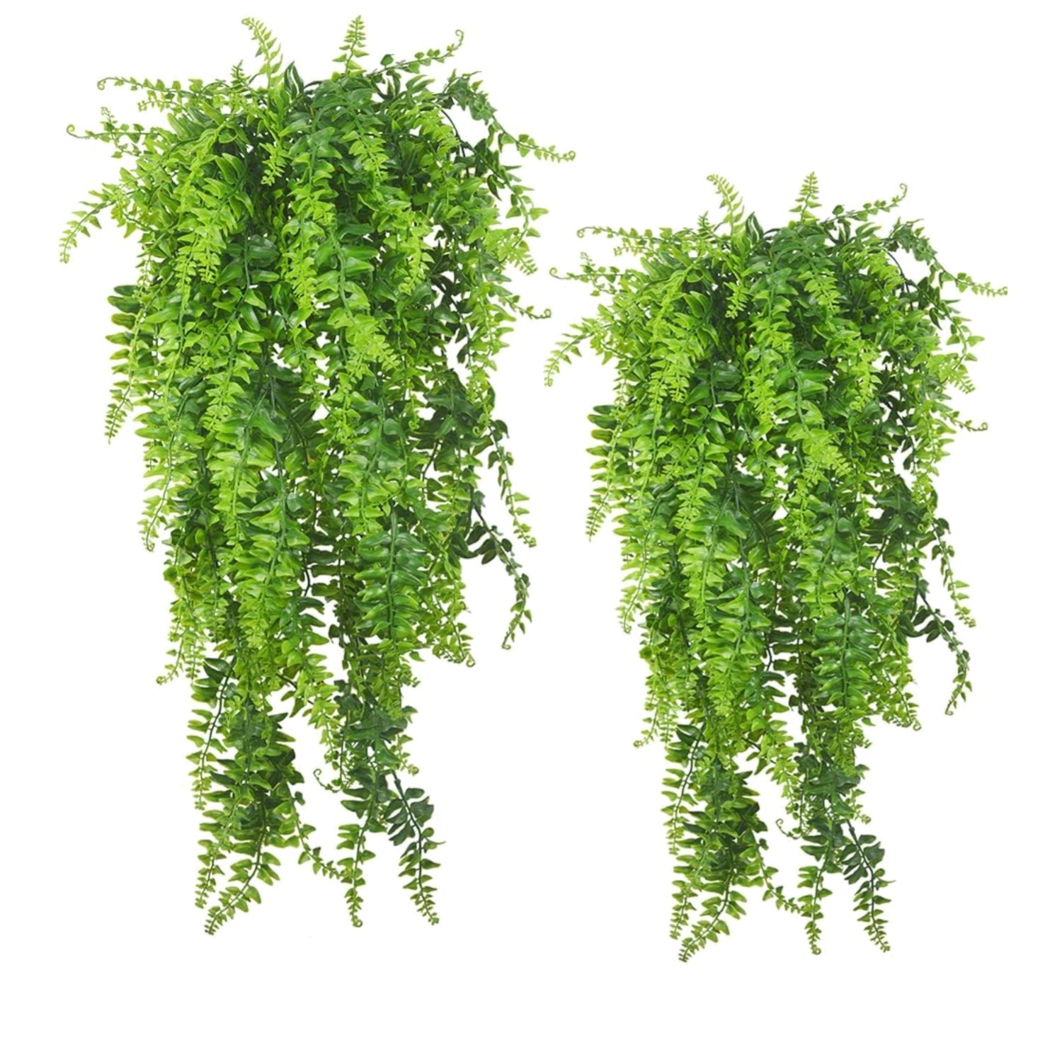 2pack Artificial Fake Hanging Ferns Plants Vine Fake Ivy Boston Fern Hanging ...
