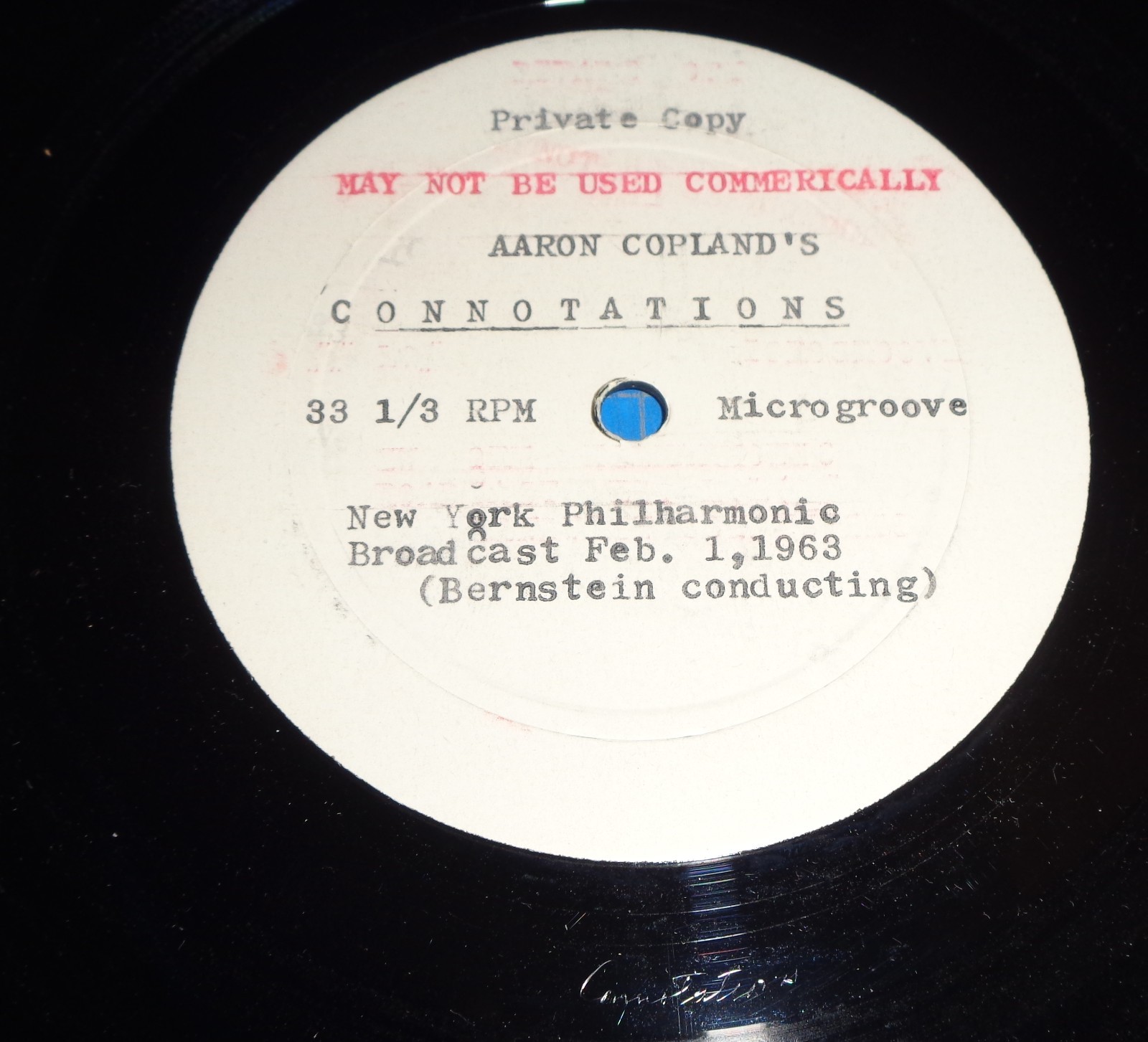 Bernstein/NYP - COPLAND Connotations Feb 1, 1963 Broadcast - Private Record Bernstein/NYP - COPLAND Connotations Feb 1, 1963 Broadcast - Private Record