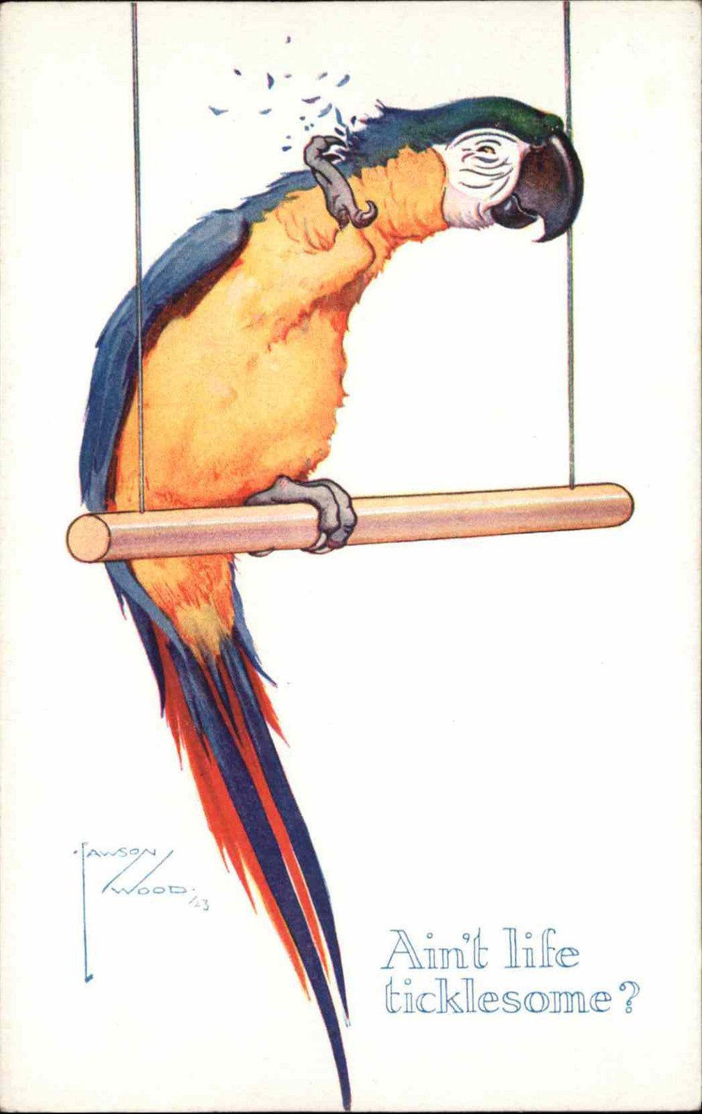 ARTIST SIGNED LAWSON WOOD Tropical Bird Parrot \ ARTIST SIGNED LAWSON WOOD Tropical Bird Parrot \