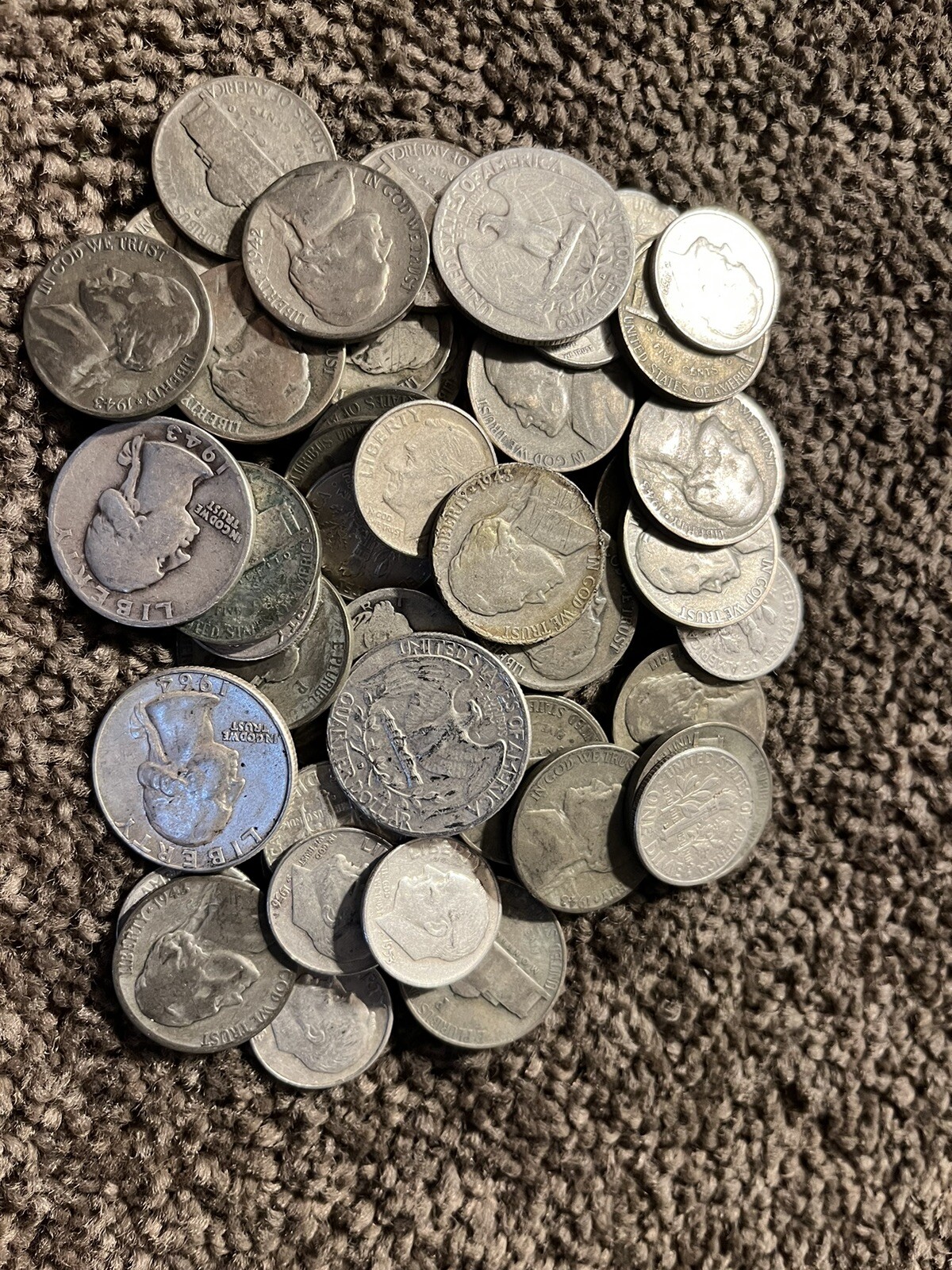 NICE VARIETY Lot Old US Silver Coins 1/2 Pound LB BAG Pre-1965