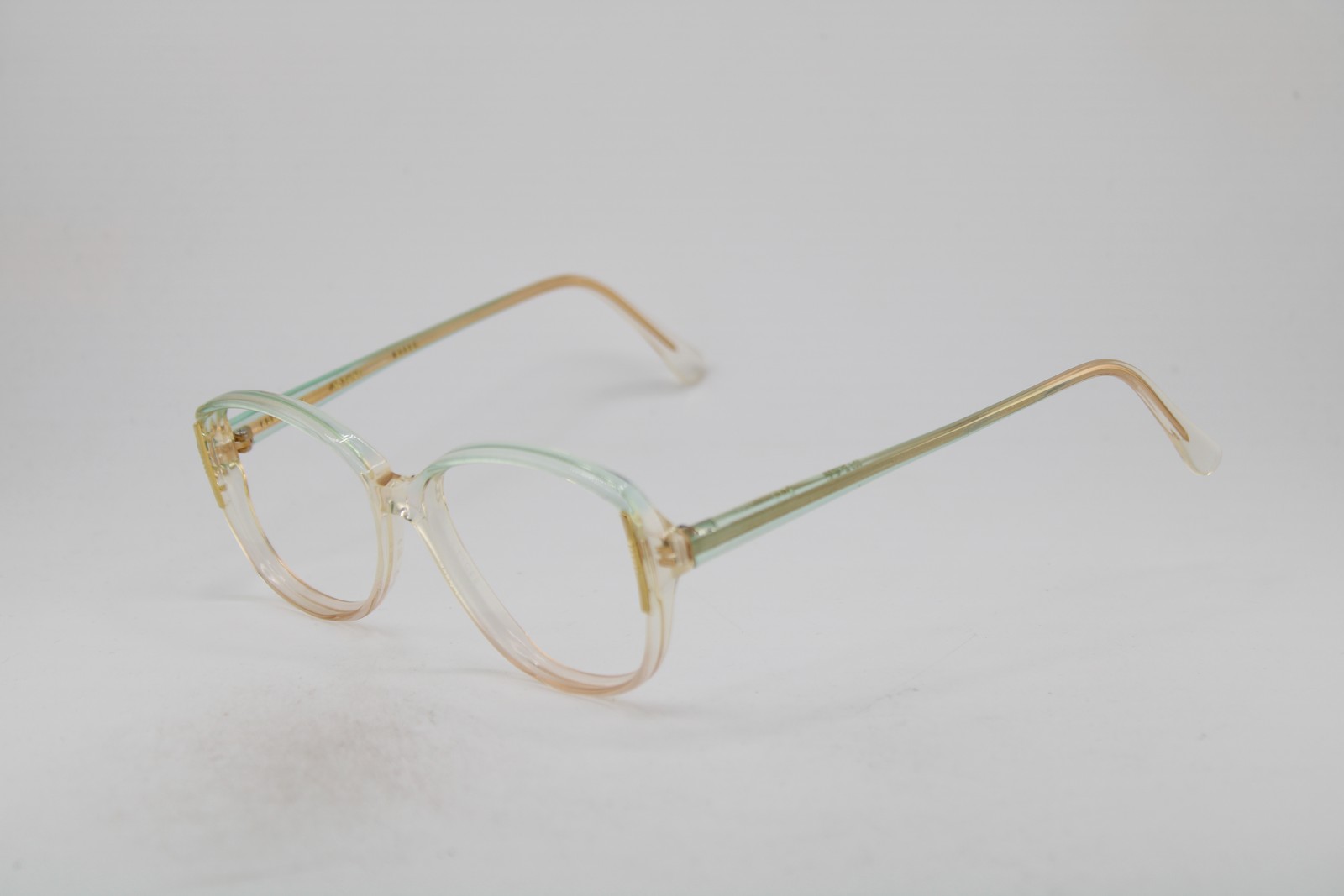 AMERICAN OPTICAL AO SAFETY EC350 CLEAR BLUE GOLD AUTHENTIC EYEGLASSES 53-14
