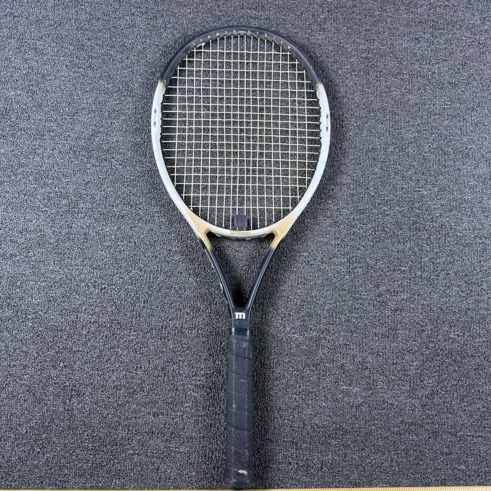Wilson Tennis Racquet Unisex 4 1/2 Hammer 6.2 Stretch Black Gold EUC