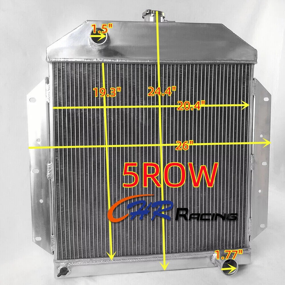 5ROW Aluminum Radiator For 1949 1950 1951 Ford Deluxe L6 Engine 5ROW Aluminum Radiator For 1949 1950 1951 Ford Deluxe L6 Engine