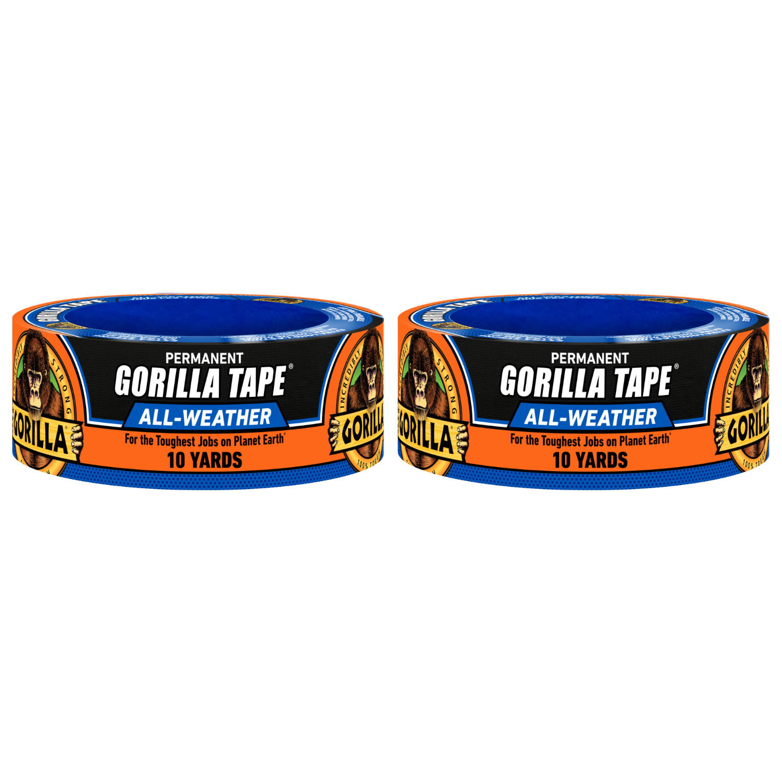 Gorilla Permanent All Weather Black Tape 1.88 in x 10 Yard, 2 Rolls Gorilla Permanent All Weather Black Tape 1.88 in x 10 Yard, 2 Rolls