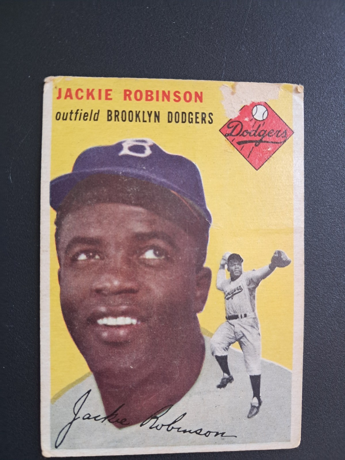 1954 Topps Jackie Robinson #10 Brooklyn Dodgers - Original Owner, Great Face Eye