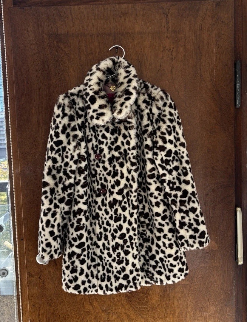 Dolly Girl By Anna Sui Faux Leapord Fur Coat