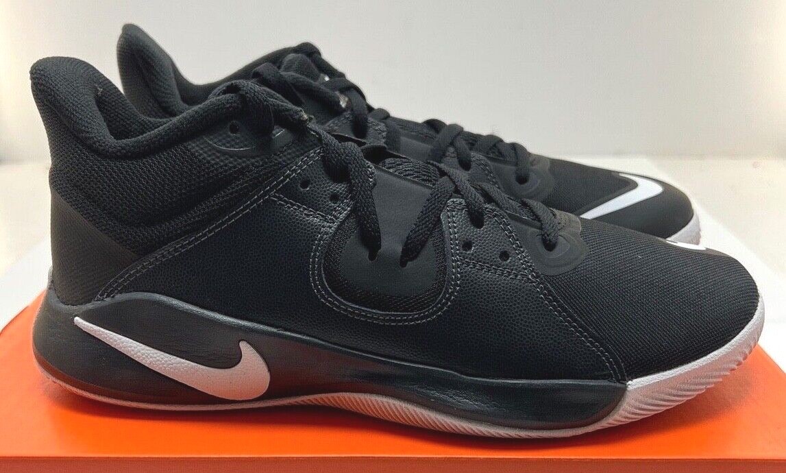 Nike FLY BY MID Men's Black / White Basketball Shoes CD0189-001 New 