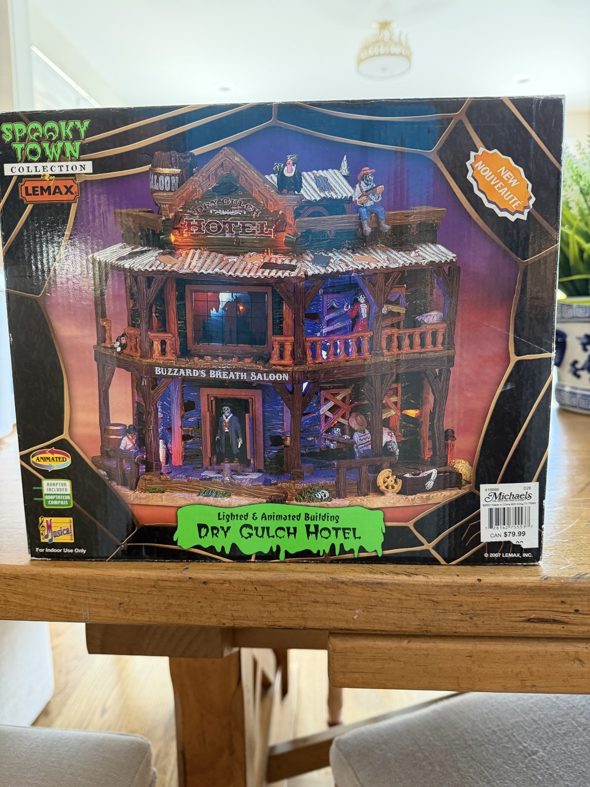 Lemax Dry Gulch Hotel Spooky Town 2007 Halloween Village RETIRED Lights Sound