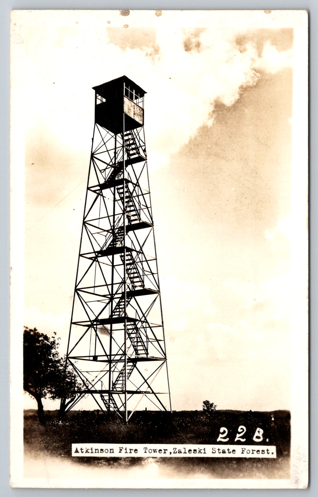 RPPC c1950s Atkinson Fire Tower Zaleski State Forest Postcard RPPC c1950s Atkinson Fire Tower Zaleski State Forest Postcard