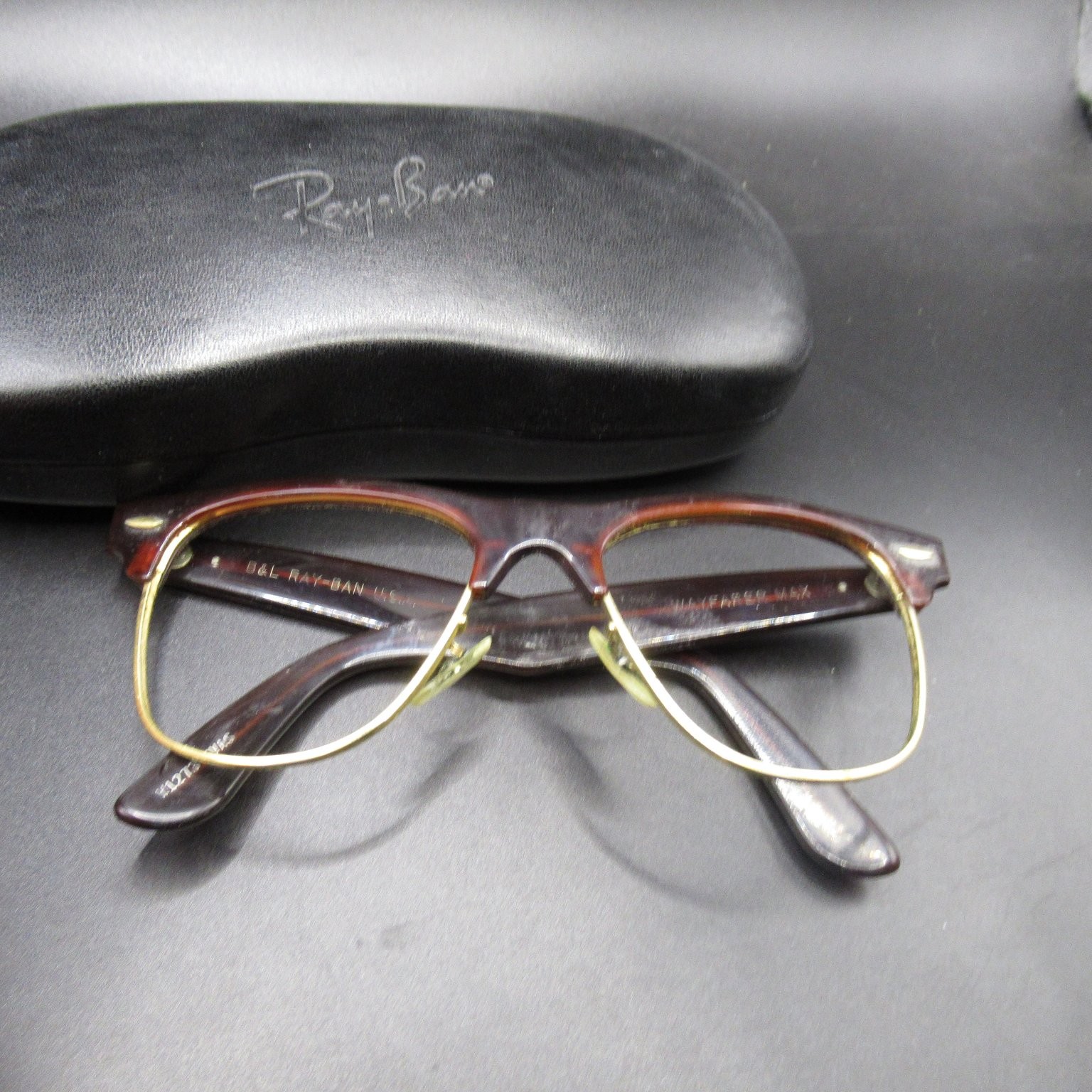 Vintage B&L Ray-Ban Wayfarer Max Eyeglass Frames W1273 VVAS Tortoise Gold USA
