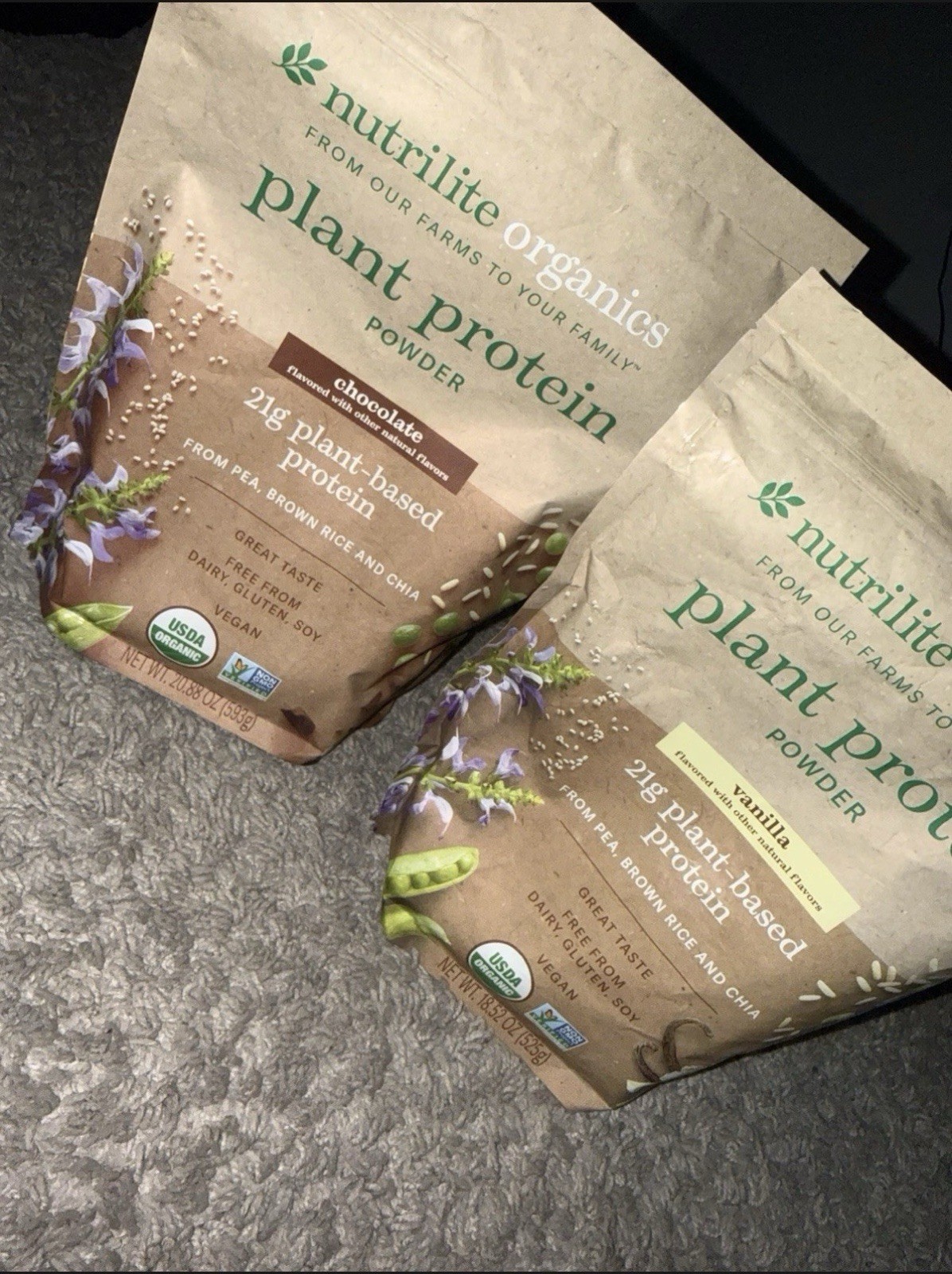 Nutrilite Organics Plant Protein Powder, Chocolate, Vegan, Gluten-Free, 1.20 lb