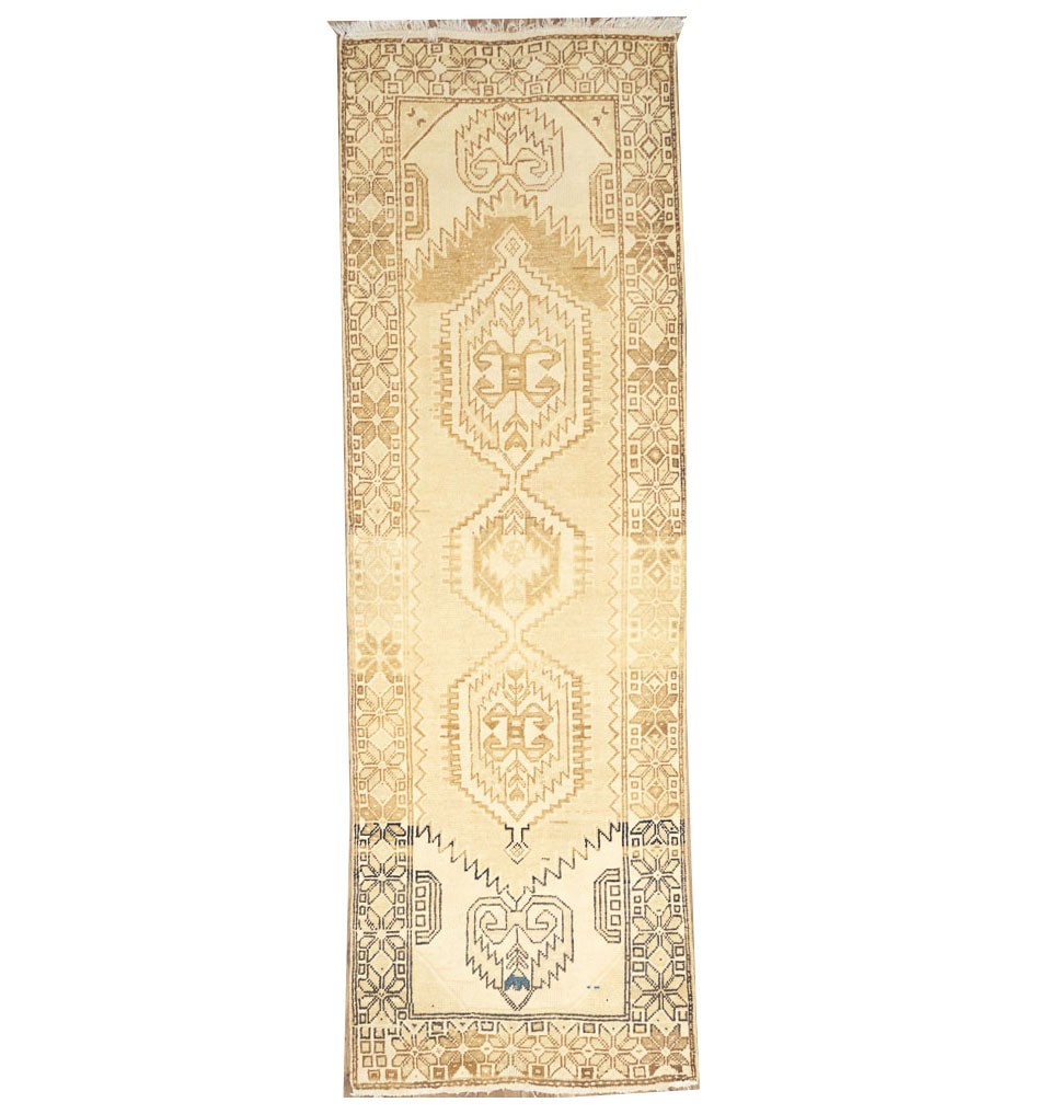 3\'2 x 10\'0 ft Semi-Antique Handmade Tribal Muted Runner Rug Kitchen Carpet
