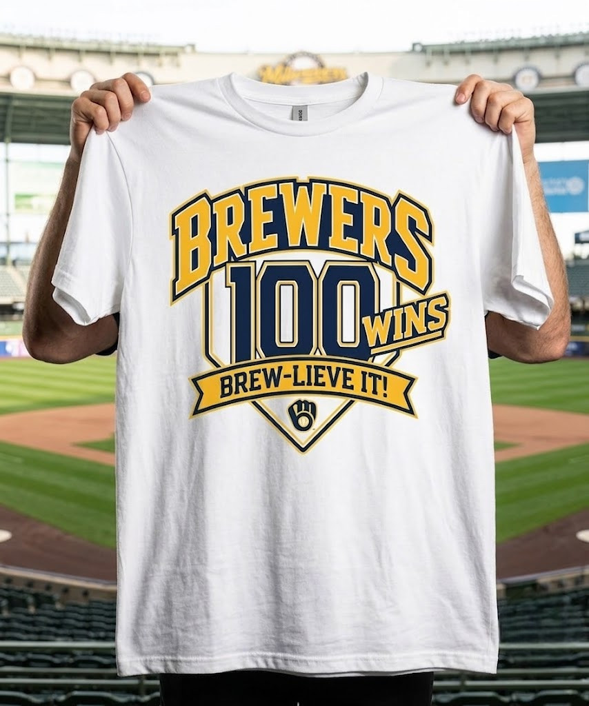 9/25/26 MILWAUKEE BREWERS 100 WINS Exclusive SGA SHIRT 