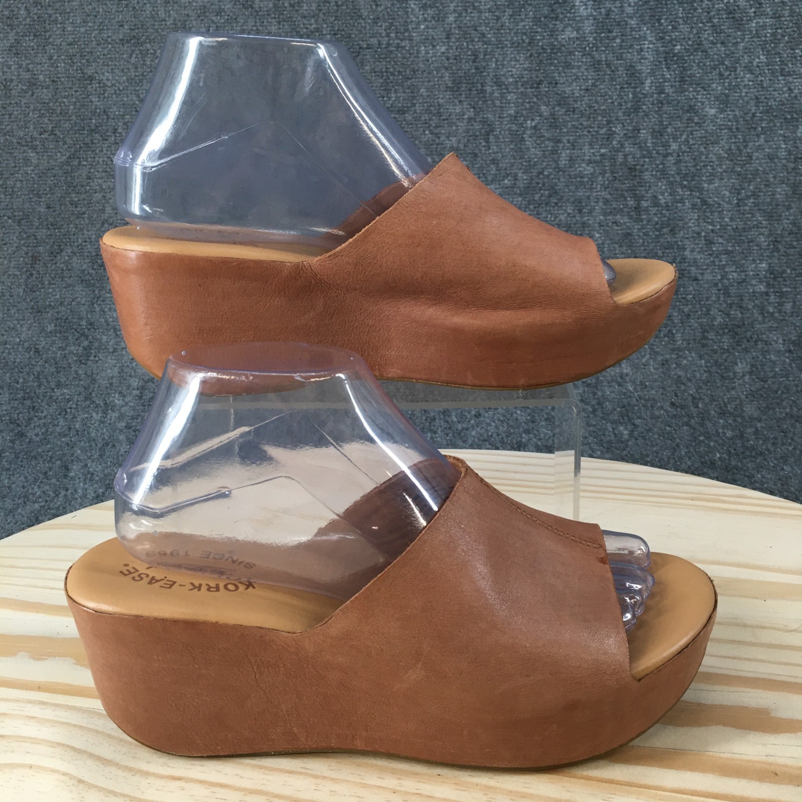 Kork-Ease Tutsi Sandals Womens 8M Platform Slide Wedge Heel Leather Brown K28962