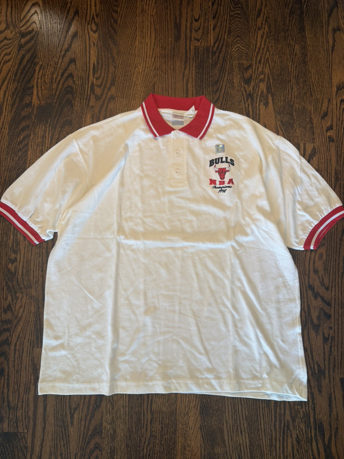 Vintage 1998 Chicago Bulls NBA Champions Polo Shirt True-Fan XL 90s NWOT