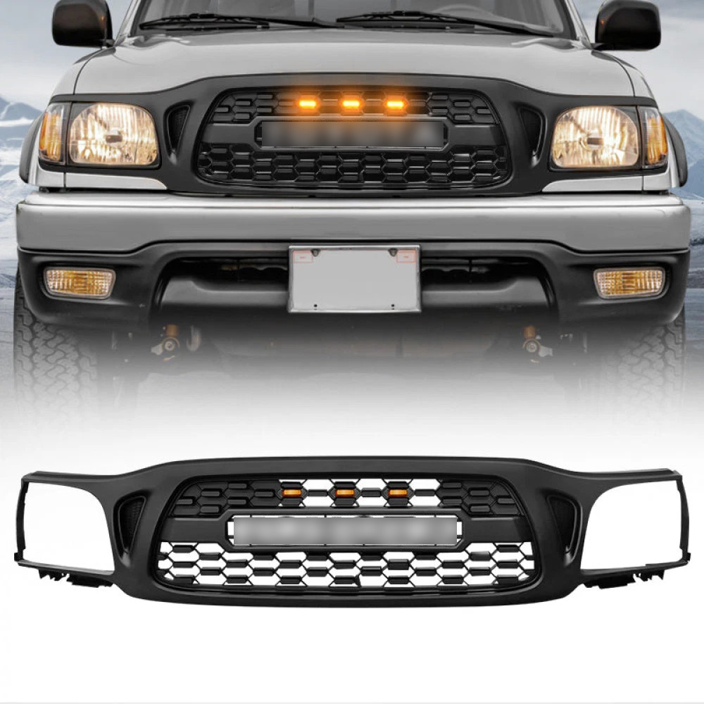 Front Bumper Grille Fit For 2001-2004 TOYOTA TACOMA Grill With LED Light Black Front Bumper Grille Fit For 2001-2004 TOYOTA TACOMA Grill With LED Light Black