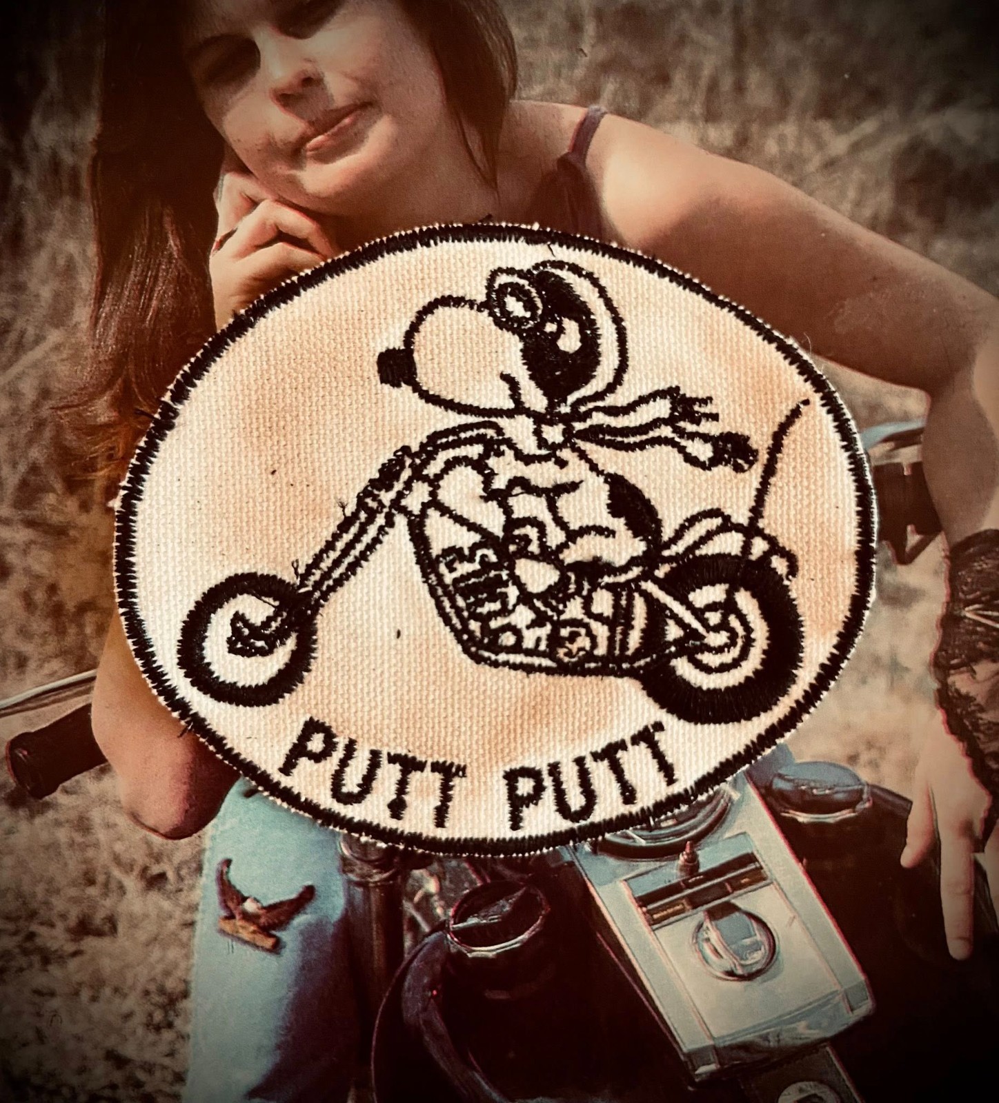 Vintage Snoopy Biker motorcycle canvas patch MC club outlaw 70\'s 60\'s harley 1%e Vintage Snoopy Biker motorcycle canvas patch MC club outlaw 70\'s 60\'s harley 1%e