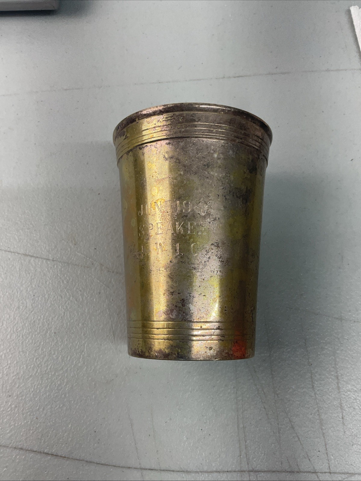 Vintage Made In India E.P.N.S Derby Mint Julep Cup Monogrammed 1984