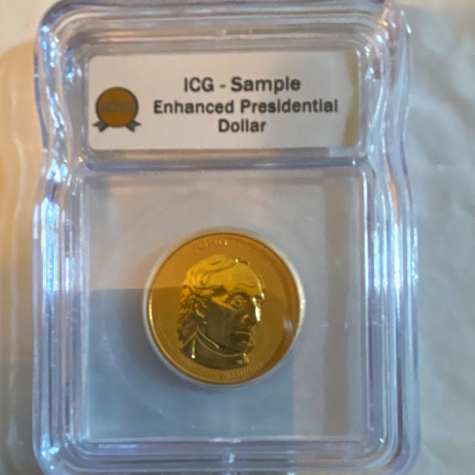 2009 John Tyler Presidential $1 Dollar Coin Enhanced Strike ICG -Sample