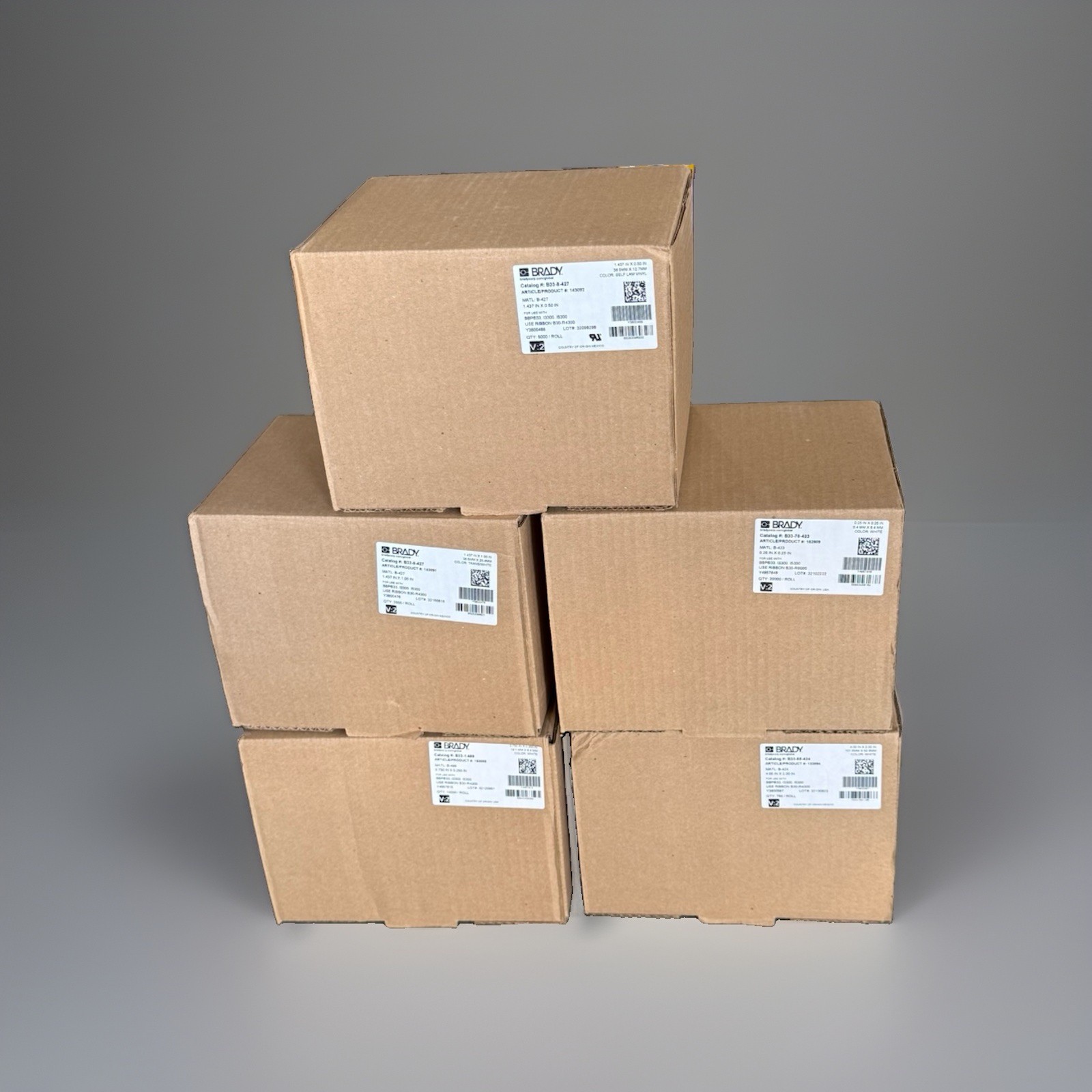 ✅BRAND NEW✅Lot Of 5✅Mix✅Brady Label B33-8-427/B33-9-427/B33-70-423/B33-55-424✅