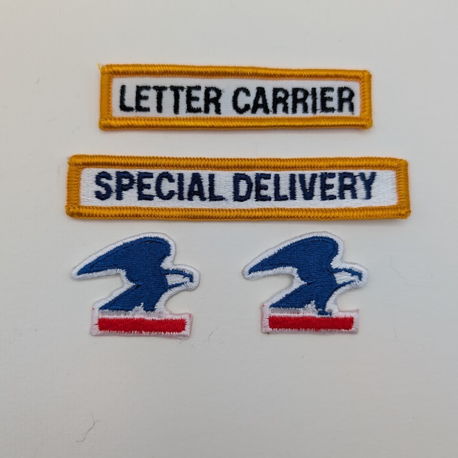 Vintage Postal Service Style Patch Lot Letter Carrier Special Delivery Eagle