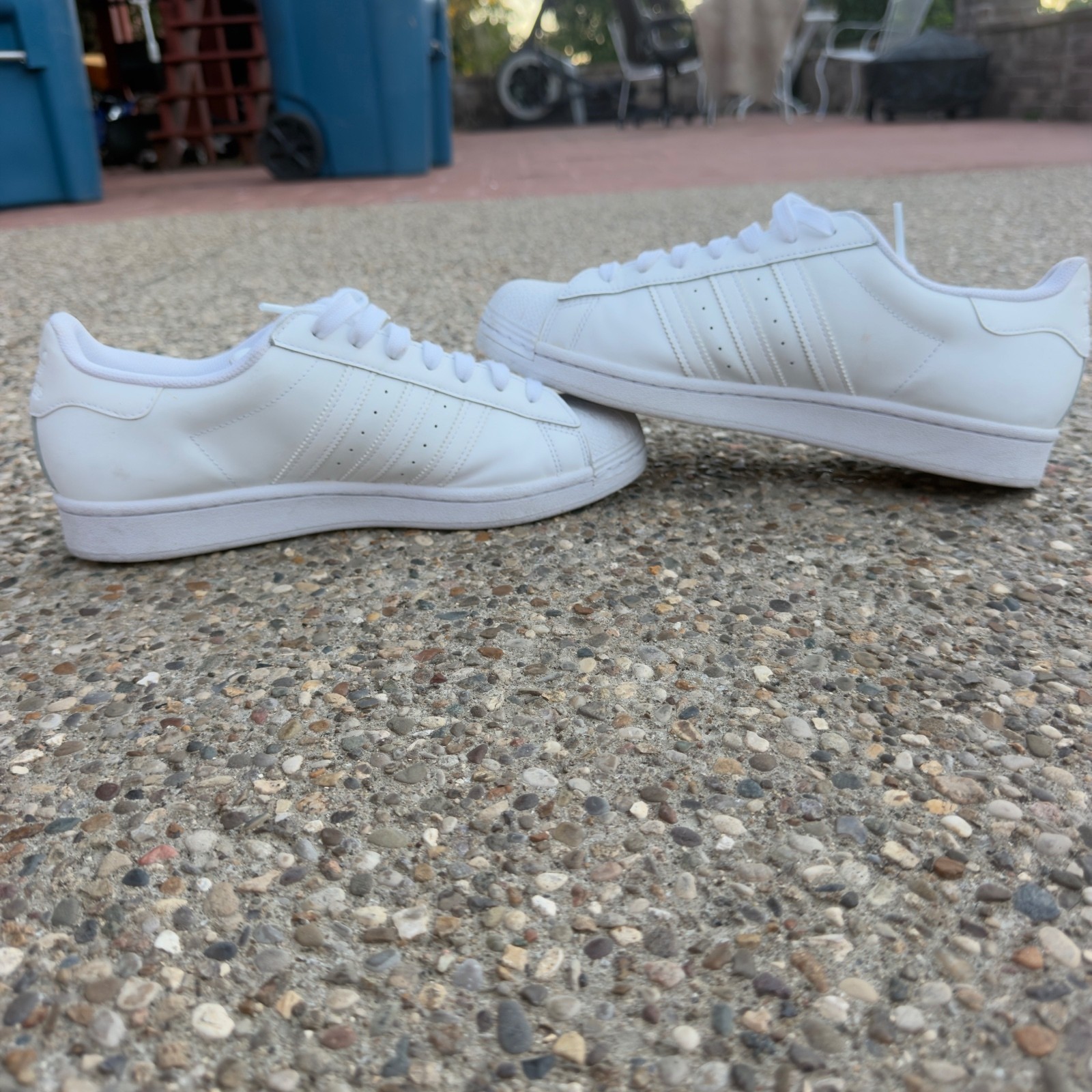 Adidas Superstar White Leather Sneakers Men’s Size 9.5